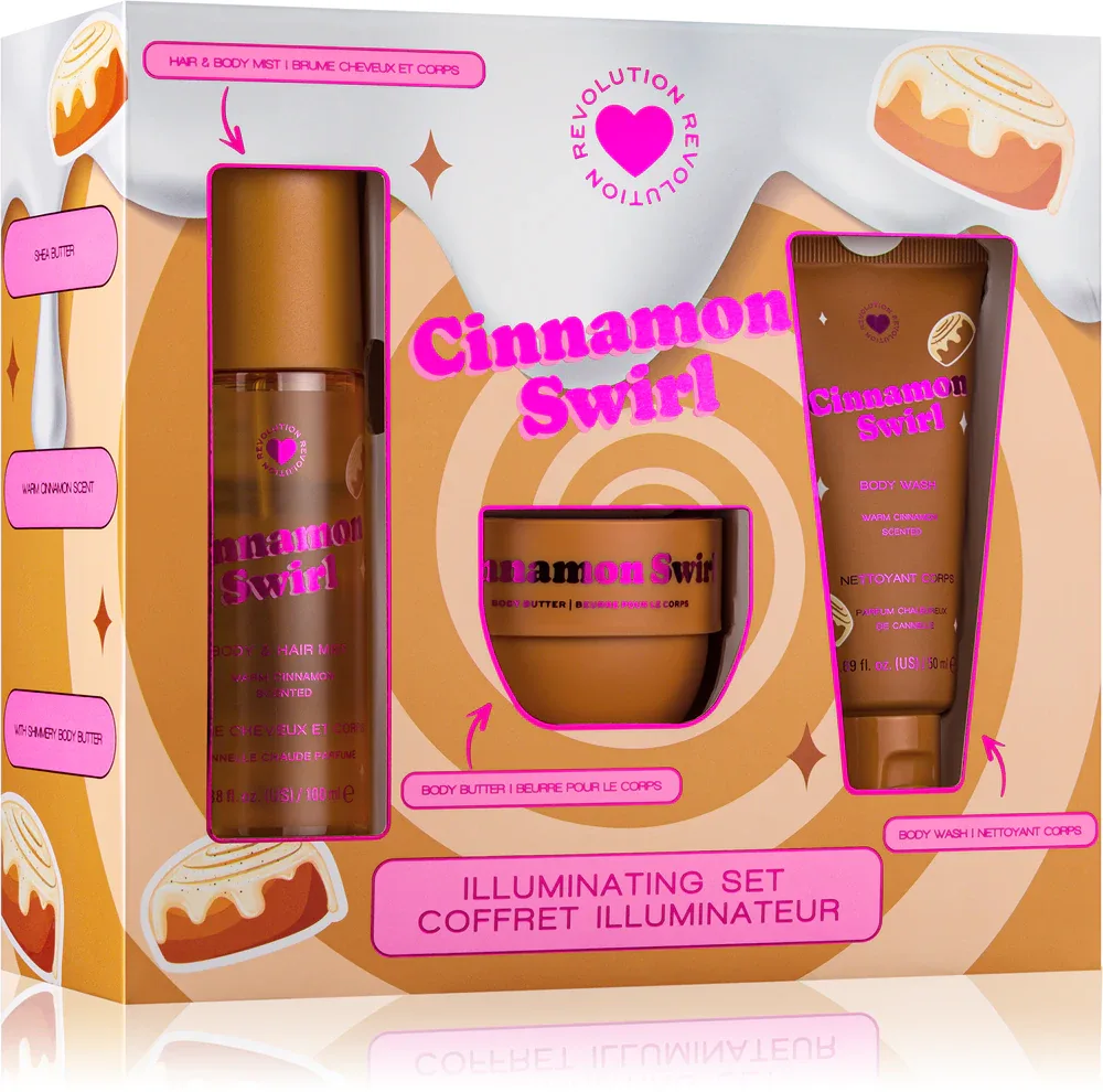 I Heart Revolution Xmas 2025 Cinamon Swirl - Праздничный набор подарочный для тела для женщин, 1 шт