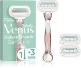 Gillette Venus Deluxe Smooth Sensitive - Бритва + сменные лезвия RoseGold, 3 шт — фото 1