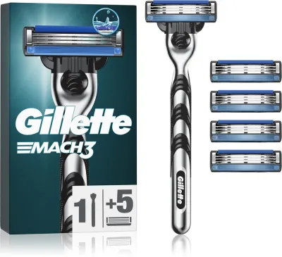 Бритва мужская Gillette Mach3 3 лезвия, со сменными кассетами, для чувствительной кожи, 5 шт