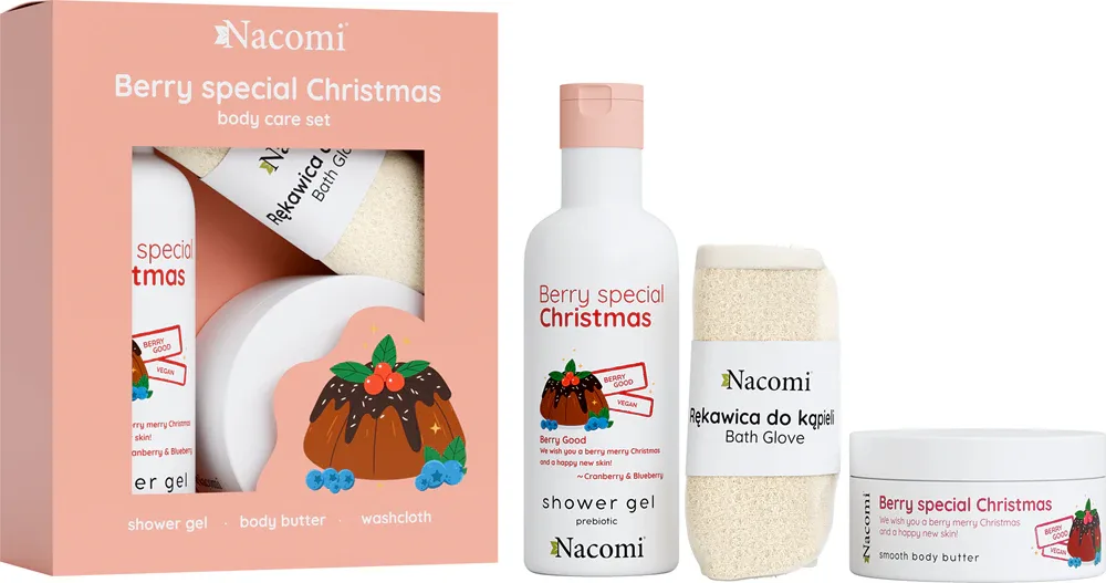 Nacomi Berry Special Christmas - Подарочный набор для тела, 3 шт