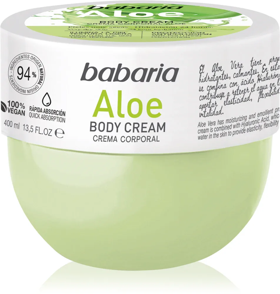Babaria Aloe Vera - Увлажняющий крем для чувствительной кожи, 400 мл