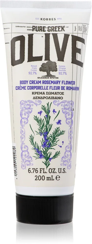 Korres Pure Greek Olive & Rosemary Flower - Увлажняющий крем для тела с оливковым маслом, 200 мл