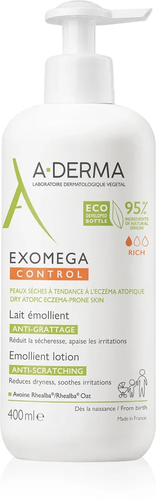 A-Derma Exomega Control Emollient Lotion - Молочко для тела против раздражения и зуда кожи
