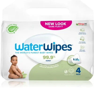 WaterWipes Baby Wipes Soapberry 4 Pack - Нежные увлажняющие салфетки для детей, 4 шт