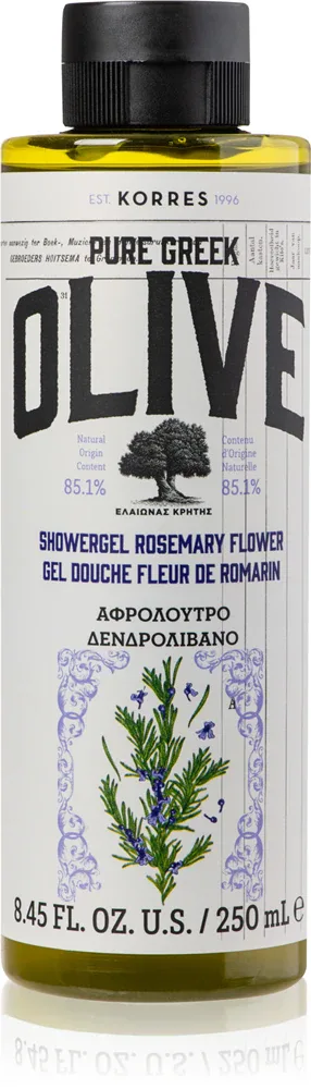 Korres Pure Greek Olive & Rosemary Flower - Освежающий гель для душа, 250 мл