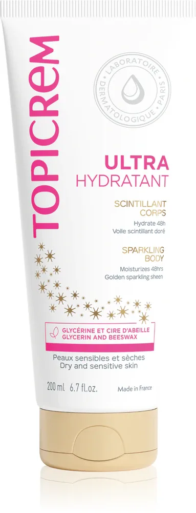 Topicrem UH BODY Ultra-Moisturizing Sparkling Body - Интенсивно увлажняющий крем для тела с блестками