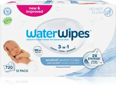 WaterWipes Baby Wipes 12 Pack - Нежные увлажняющие салфетки для детей, 12 шт