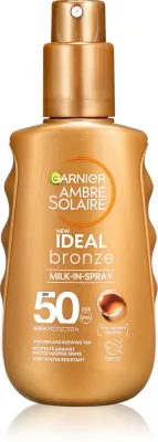 Garnier Ambre Solaire Ideal Bronze - Молочко для загара в спрее для тела SPF 50, 150 мл