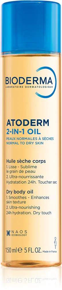 Bioderma Atoderm 2-in-1 Oil - Масло интенсивного питания для сухой кожи, 150 мл