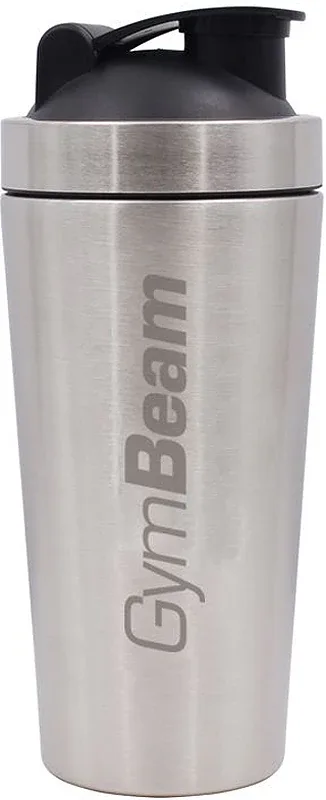 Шейкер спортивный GymBeam Shaker Steel из нержавеющей стали, серебристый, 739 мл