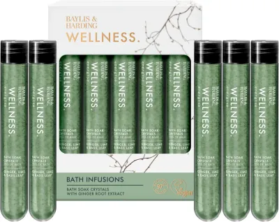 Baylis & Harding Wellness. Energise - Подарочный набор для ванны Имбирь, Лайм и Лист базилика Ginger, Lime & Basil Leaf, 5 г