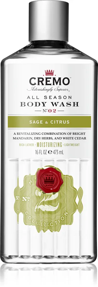 Cremo Sage and Citrus Body Wash - Очищающий гель для душа, 475 мл