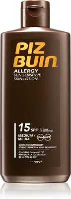Piz Buin Allergy - Молочко для загара для чувствительной кожи SPF 15, 200 мл