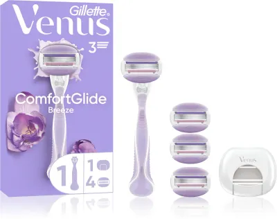 Бритва женская Gillette Venus ComfortGlide Breeze 3 лезвия, гелевые полоски с ароматом фрезии, 4 шт