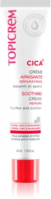 Topicrem CICA Soothing Cream - Крем интенсивного восстановления для раздраженной кожи, 40 мл
