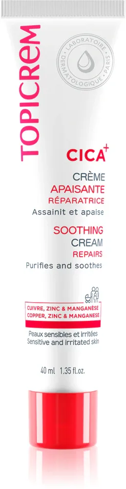 Topicrem CICA Soothing Cream - Крем интенсивного восстановления для раздраженной кожи, 40 мл