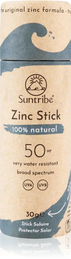 Suntribe Sports Zinc Stick - Минеральный защитный стик SPF 50 для чувствительных участков, 30 г