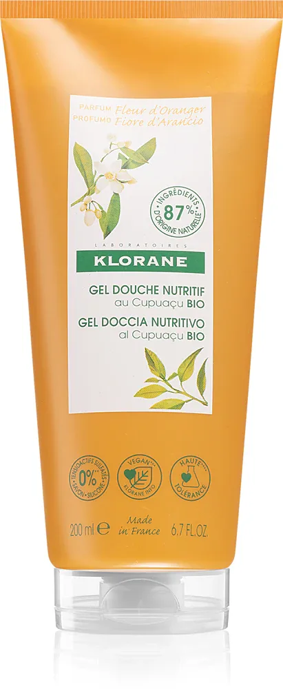 Klorane Cupuaçu Bio Fleur d'Oranger - Питательный гель для душа, 200 мл