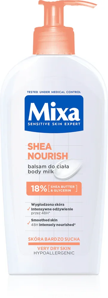 Mixa Shea Nourish - Питательное молочко для тела для очень сухой кожи, 400 мл