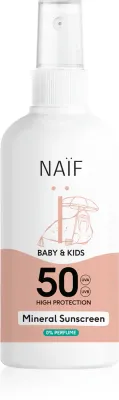 Naif Baby & Kids Mineral Sunscreen SPF 50 0 % Perfume - защитный спрей для загара, 100 мл