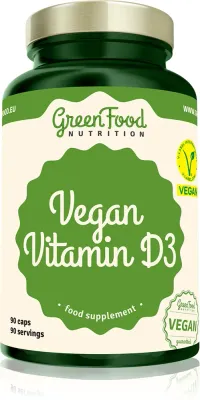 Добавка пищевая GreenFood Nutrition Vegan Vitamin D3 с витамином D3 из водорослей, в капсулах, 90 капс