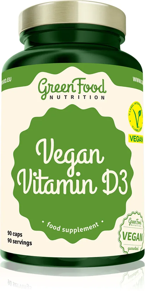 Добавка пищевая GreenFood Nutrition Vegan Vitamin D3 с витамином D3 из водорослей, в капсулах, 90 капс