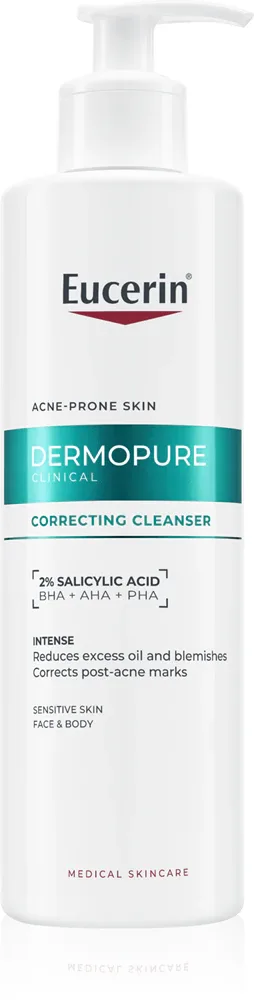 Eucerin DermoPure Clinical Correcting Cleanser - Очищающий гель для лица и тела, который отшелушивает