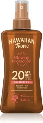 Hawaiian Tropic Glowing Protection Dry Oil Spray - Солнцезащитный увлажняющий гель SPF 20, 200 мл