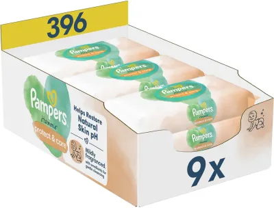 Pampers Harmonie Protect&Care - Увлажняющие очищающие салфетки для детей с лекарственным ноготком, 792 шт