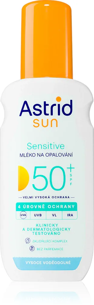 Astrid Sun Sensitive - Молочко для загара в спрее SPF 50+ z wysoką ochroną UV, 150 мл