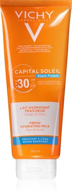 Vichy Capital Soleil Beach Protect - Увлажняющий защитный бальзам для лица и тела SPF 30, 300 мл