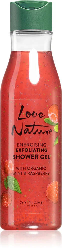 Oriflame Love Nature Organic Mint & Raspberry - Эксфолирующий гель для душа, 250 мл