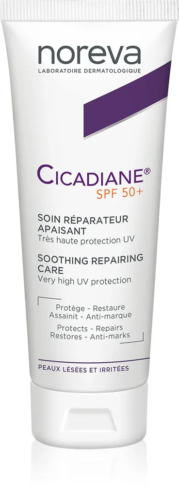 Noreva Cicadiane Soothing Repairing Care - Крем для загара для тела и лица SPF 50+, 40 мл