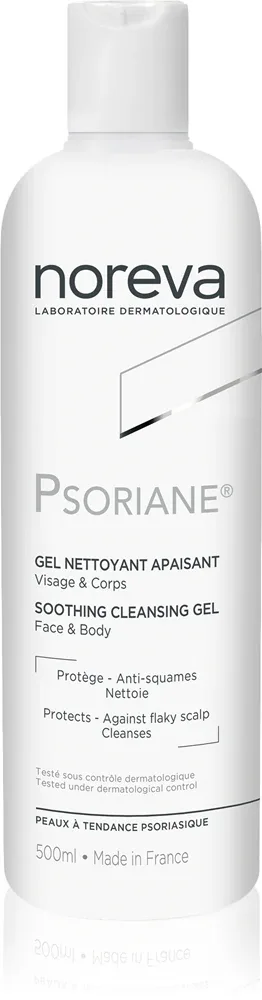 Noreva Psoriane Soothing Cleansing Gel - Очищающий успокаивающий гель для чувствительной кожи, 500 мл