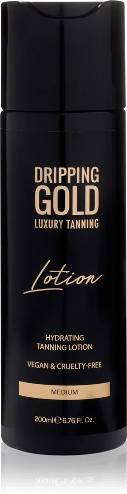 Лосьон-автозагар для тела Dripping Gold Luxury Tanning Lotion с интенсивным эффектом, увлажняющий, 200 мл, оттенок Medium