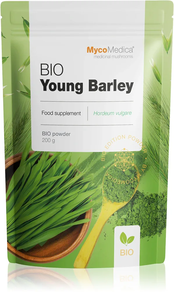 Биологически активная добавка MycoMedica Young Barley BIO, порошок, с витаминами и минералами, 200 г