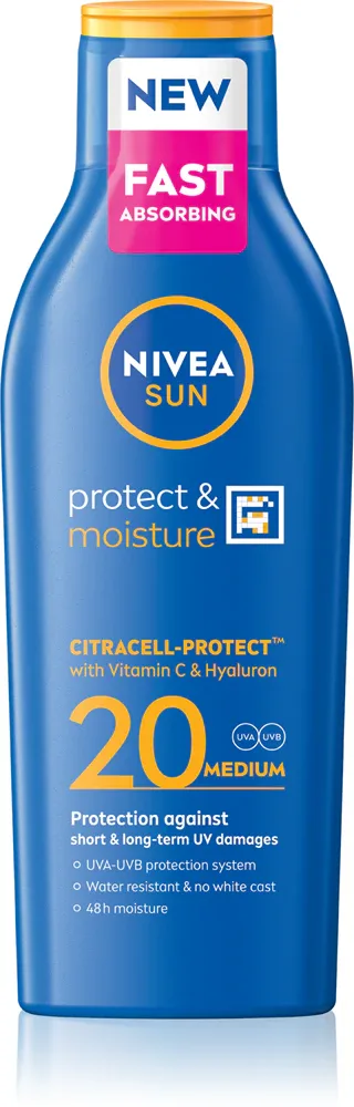 NIVEA SUN Protect & Moisture - Молочко для загара SPF 20, 200 мл