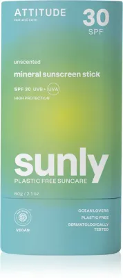 Attitude Sunly Unscented - Минеральный крем для загара в стике SPF 30, 60 г