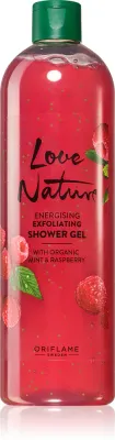 Oriflame Love Nature Organic Mint & Raspberry - Очищающий гель для тела с ароматом малины, 500 мл
