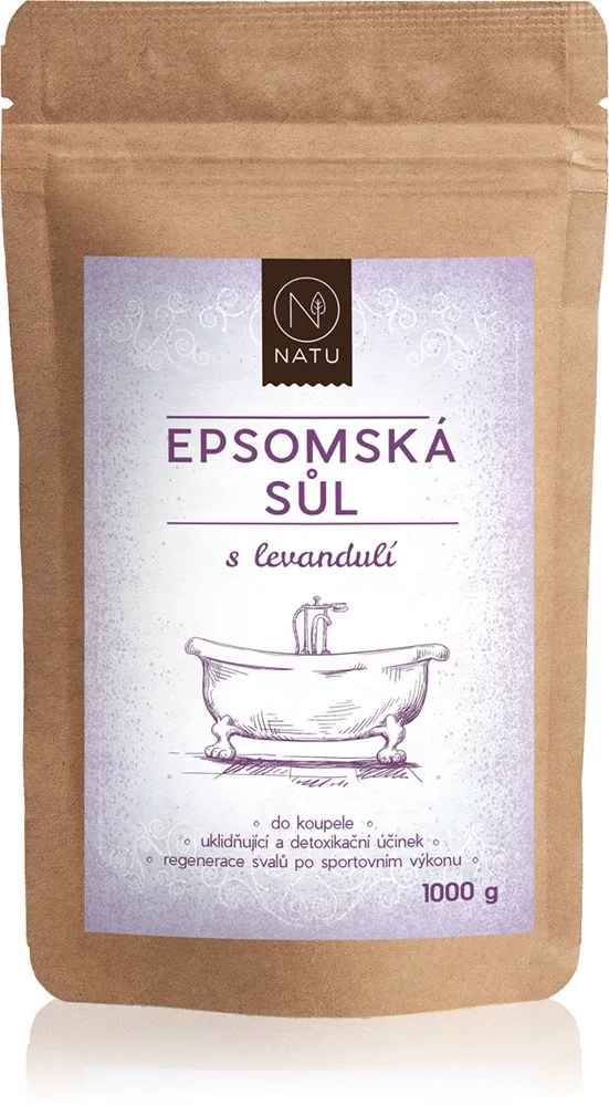 Соль для ванн NATU Epsom Salt with Lavender, магниевая с лавандой, 1000 г