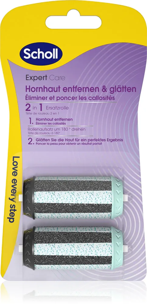 Scholl Expert Care File & Smooth - Сменная насадка для электрической пилки для ног 2 в 1, 2 шт