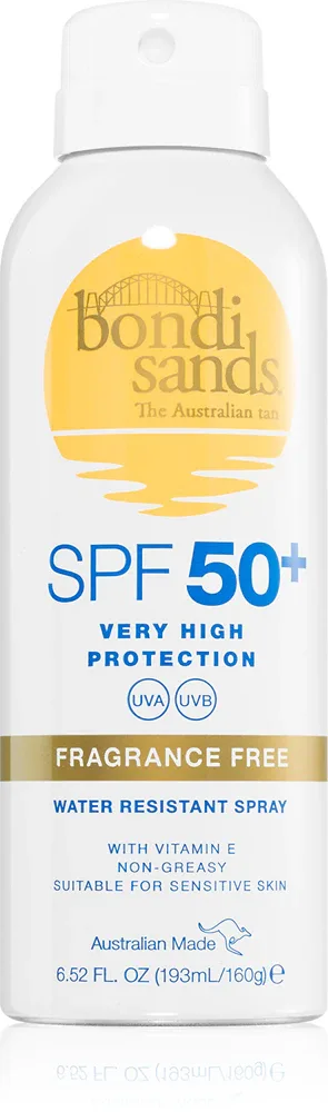 Bondi Sands SPF 50+ Fragrance Free - Солнцезащитный спрей SPF 50+, 160 г
