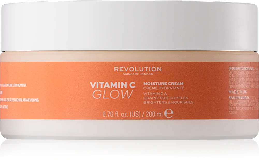 Revolution Skincare Body Vitamin C (Glow) - Розовый крем для тела, увлажняющий и осветляющий, 200 мл