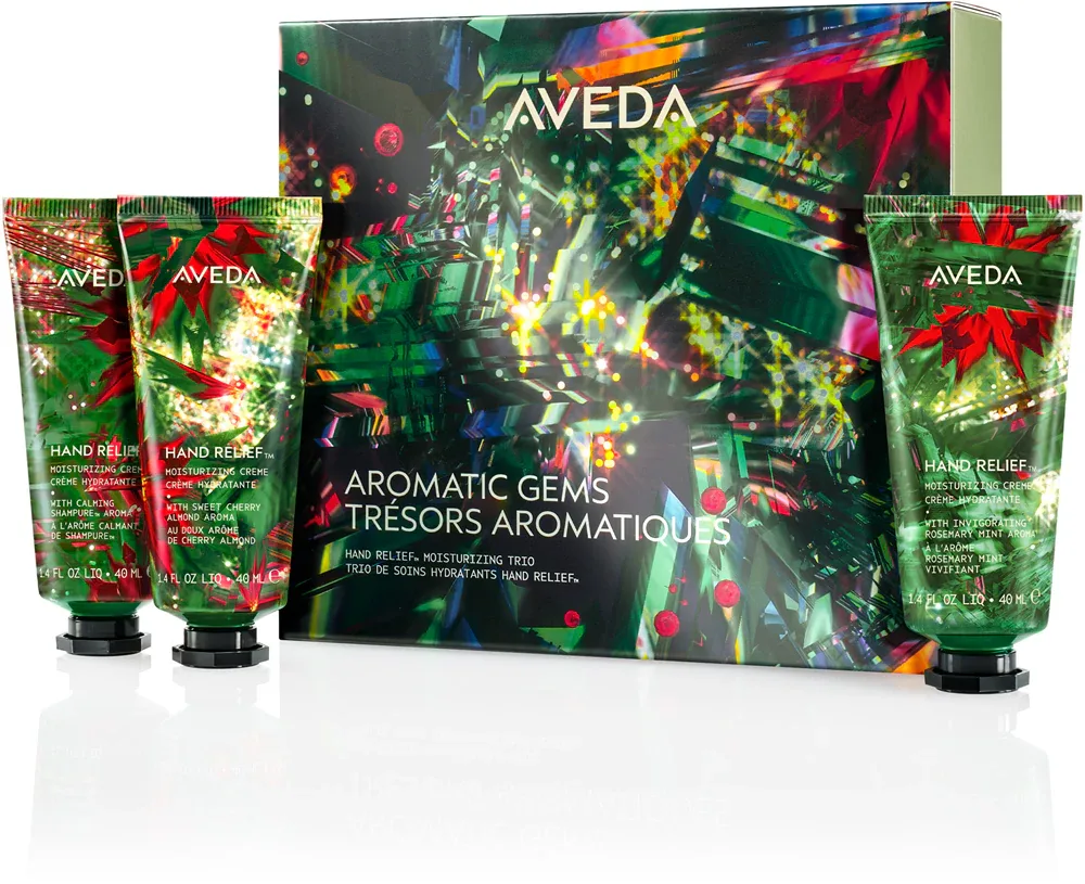 Aveda Holiday Aromatic Gems Hand Relief Moisturizing Trio - Праздничный набор для рук, 3 мл