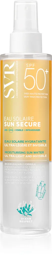SVR Sun Secure Moisturising Sun Water - Спрей для загара с увлажняющим эффектом SPF 50+, 200 мл