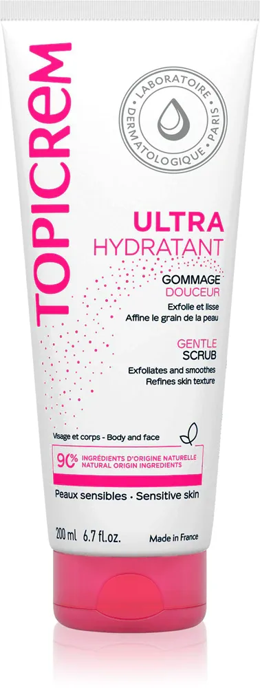 Topicrem UH BODY Gentle Scrub - Нежный пилинг для чувствительной кожи身体, 200 мл