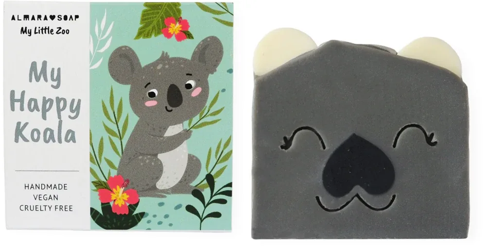 Almara Soap My Happy Koala - Детское мыло ручной работы с ароматом малины для детей, 100 г
