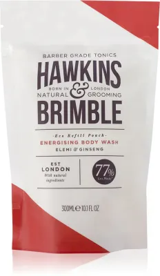 Hawkins & Brimble Energising Body Wash Eco Refill Pouch - Гель для душа - żel do mycia napełnienie, 300 мл
