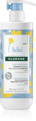 Klorane Bebe Calendula - Увлажняющее молочко для тела для детей с рождения, 500 мл