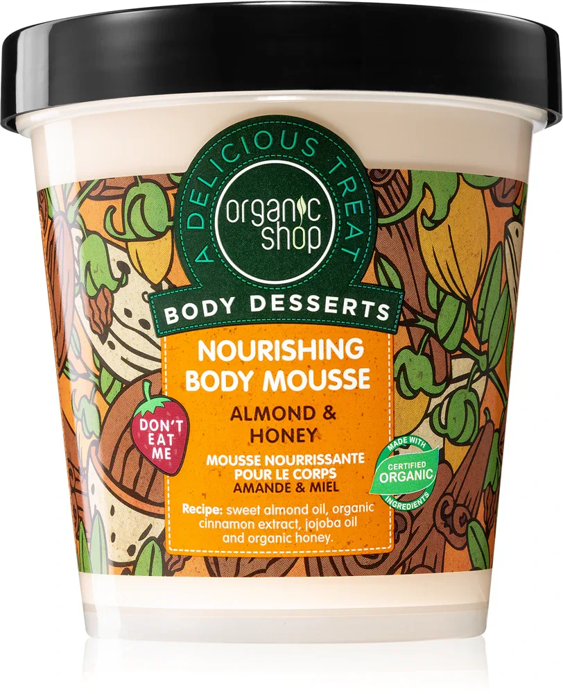 Organic Shop Body Desserts Almond & Honey - Пена для тела питание и увлажнение, 450 мл